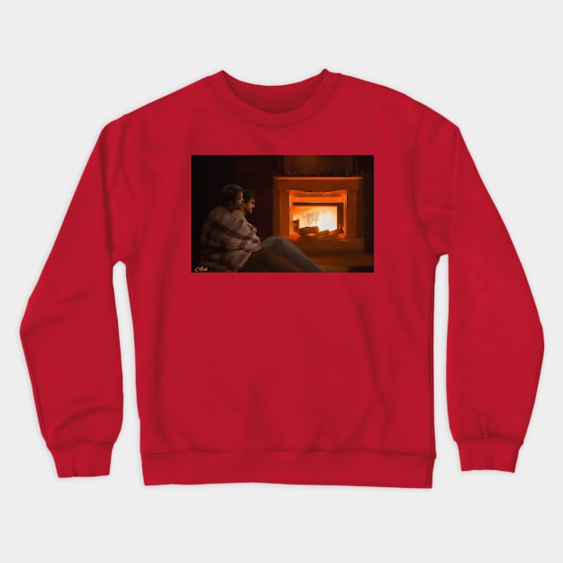 Fireplace Crewneck Sweatshirt by nightqueen